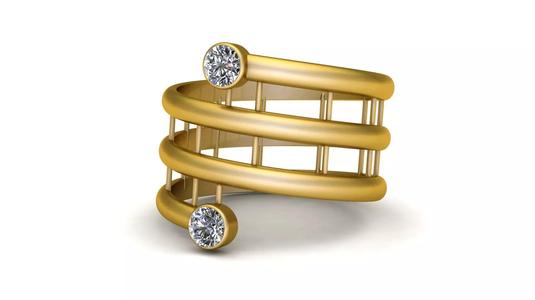 Twin Gem Encircle Ring 3D Printable Model