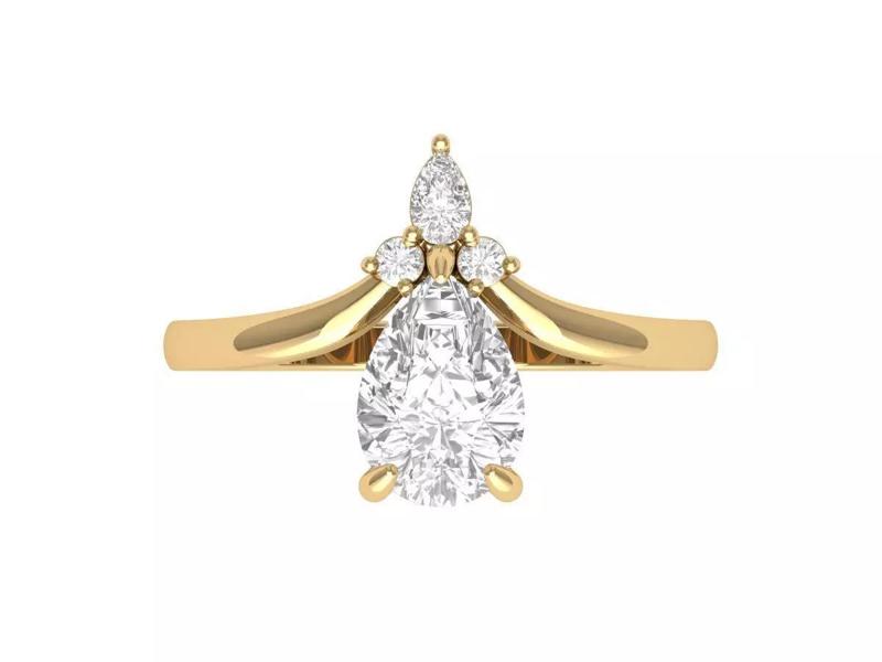 Pear Solitaire Ring