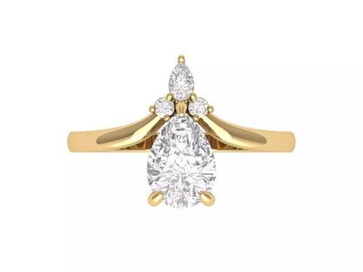 Pear Solitaire Ring