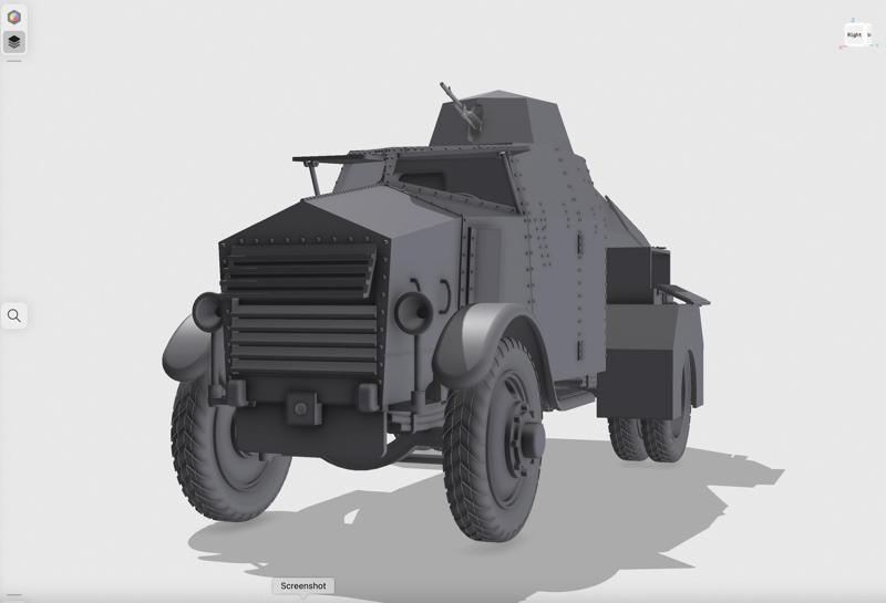 1-35 scale Saurer CAT armoured car, France (1929-1936)