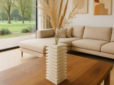 square vase with glass inlay waterproof