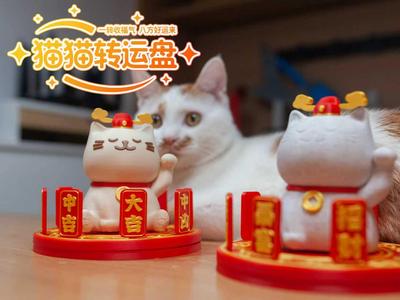 Cat Fortune Wheel - One spin brings blessings, good luck from all directions
