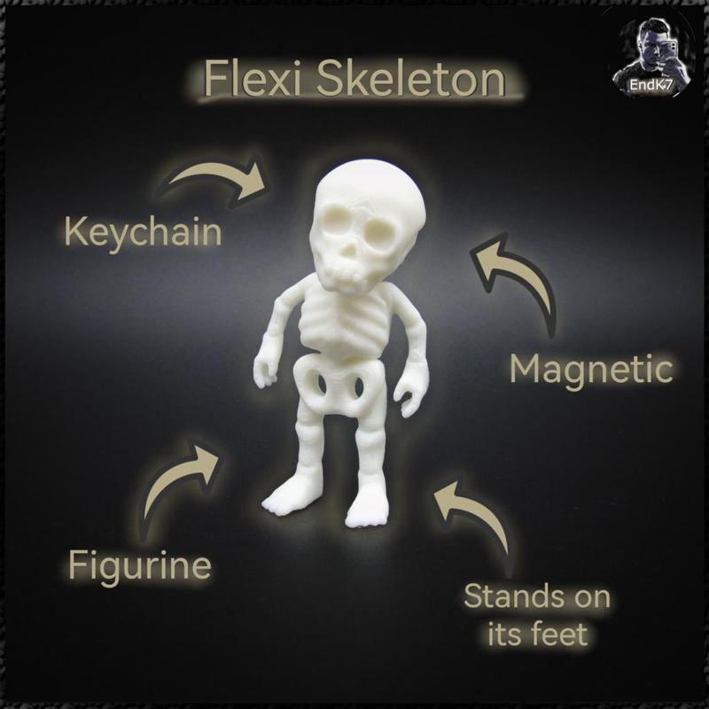 Flexi Skeleton - magnetic - Keychain - Stand on its feet