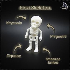 Flexi Skeleton - magnetic - Keychain - Stand on its feet