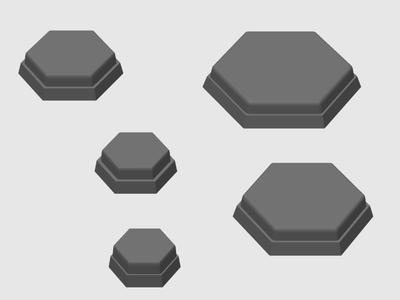 Hexagonal Button Bases (high riser)