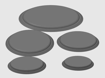 Oval Button Bases (high riser)