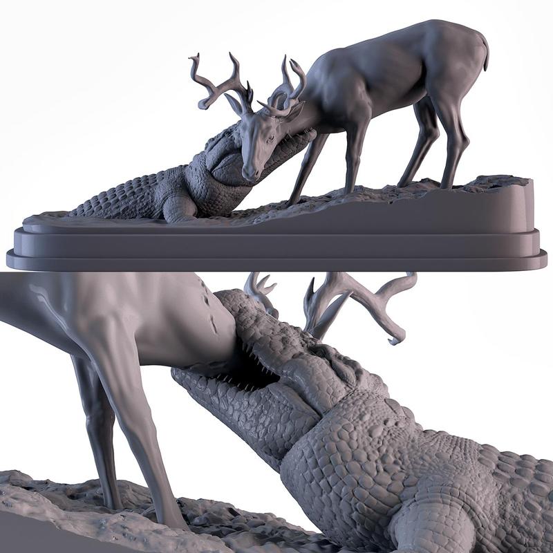 Crocodile attack Deer