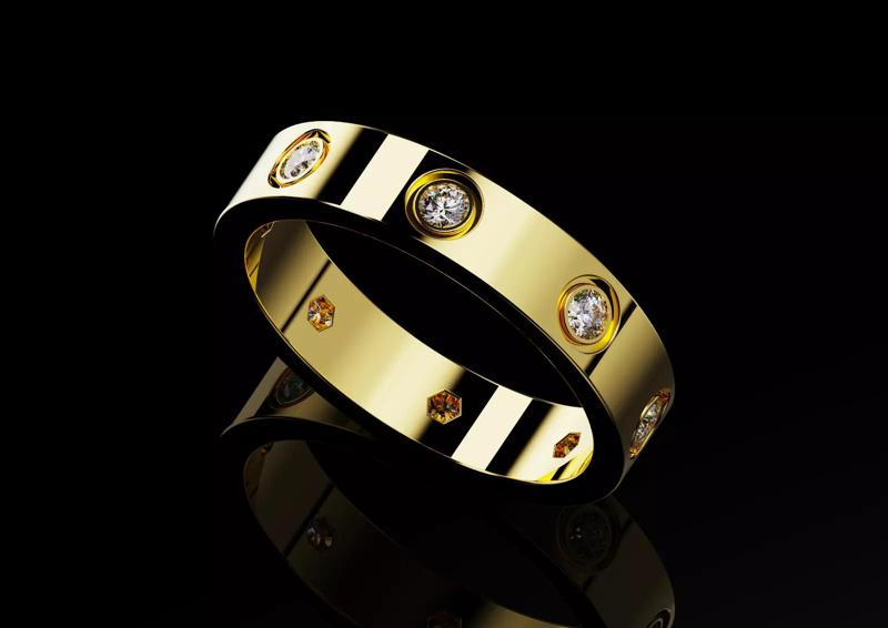 Wedding rings Love Collection 8 stones version1 All Sizes