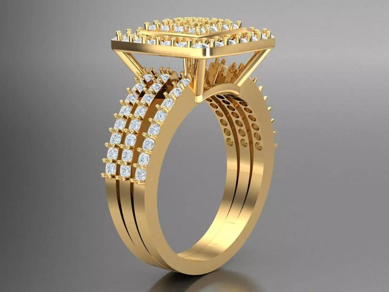 White Natural Diamond Fashion Ring In 10k Yellow Gold 1WR99