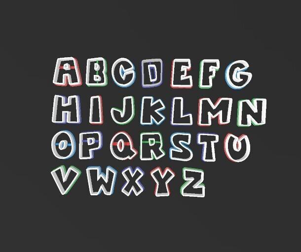 Pocoyo, Set alphabet 30mm cutters