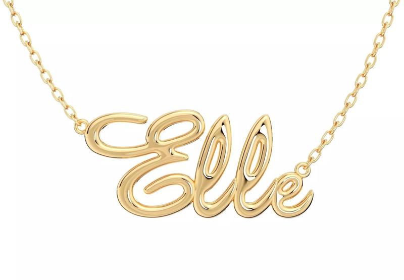 Elle Shiny Surface  Jewelry Font Necklace Pendant Design-EDS-B