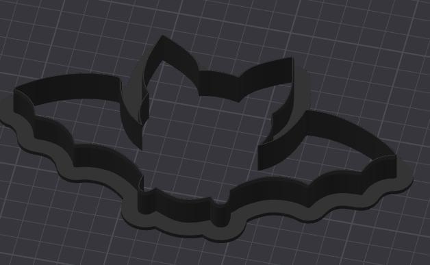 Bat Cookie Cutter STL – 3.5" x 6" Wide – Halloween Baking