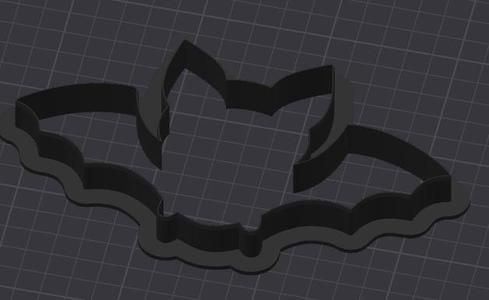 Bat Cookie Cutter STL – 3.5" x 6" Wide – Halloween Baking