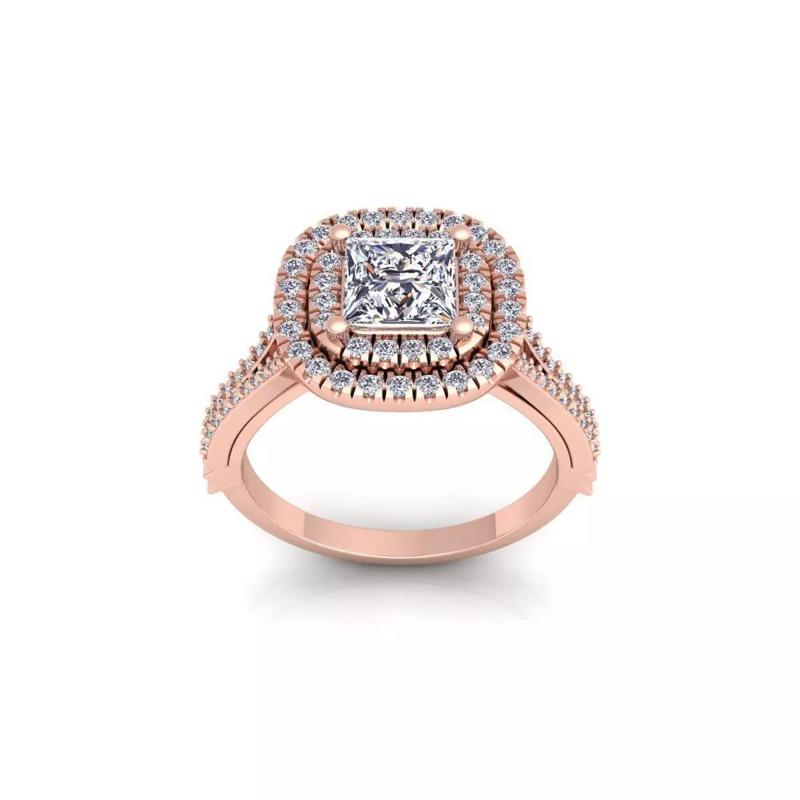 Woman Engagement Ring 3d Model and Render 1