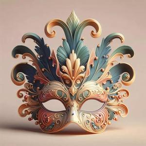 2469Venetian Carnival Mask Color 3D Model  magic