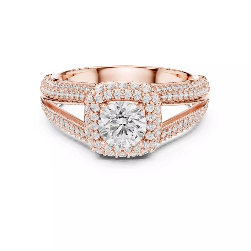 Split Shank Round Cut Diamond Engagement Ring 3DM STL Video