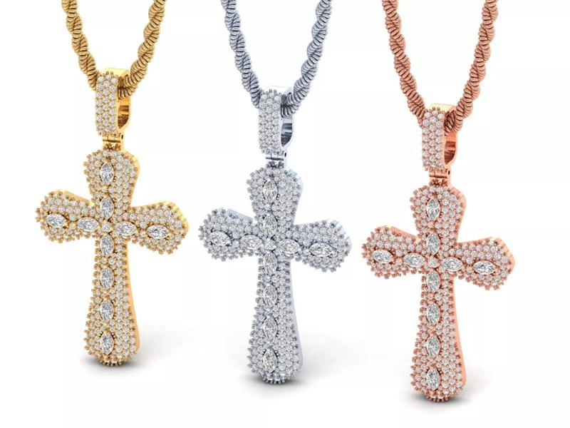 Marquise Cross Pendant 2inch