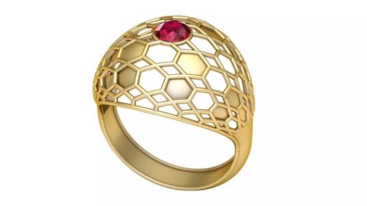 GOLD AND RUBY RING 3D PRINTABLE MODEL