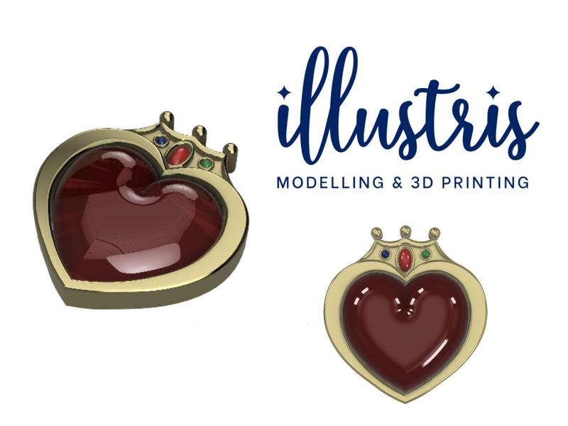 CHIBI Moon Transformation Brooch STL FILES [Sailor Moon]