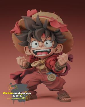 LUFY - ONE PIECE Anime Style 3D Chibi Figure | Model for 3D Printing