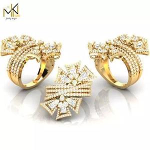 Starburst Cluster  GOLD Ring Set in Yellow Gold