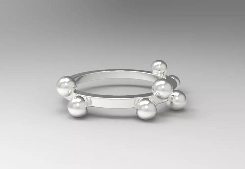 Sterling Plain Silver Balls Ring Jewelry