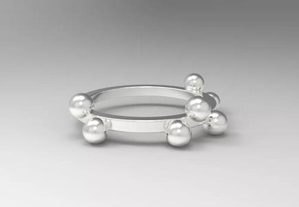 Sterling Plain Silver Balls Ring Jewelry