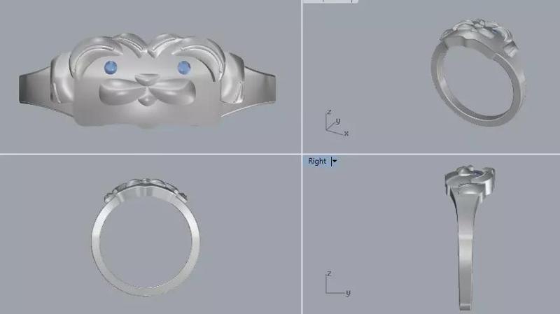 Sterling Silver Dog Ring Jewelry