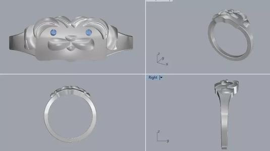 Sterling Silver Dog Ring Jewelry