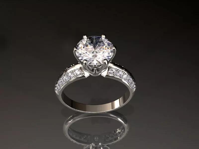 Traditional diamond engagement ring
