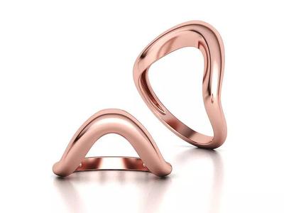 Wavy Dome Ring Curvy statement ring 3dmodel