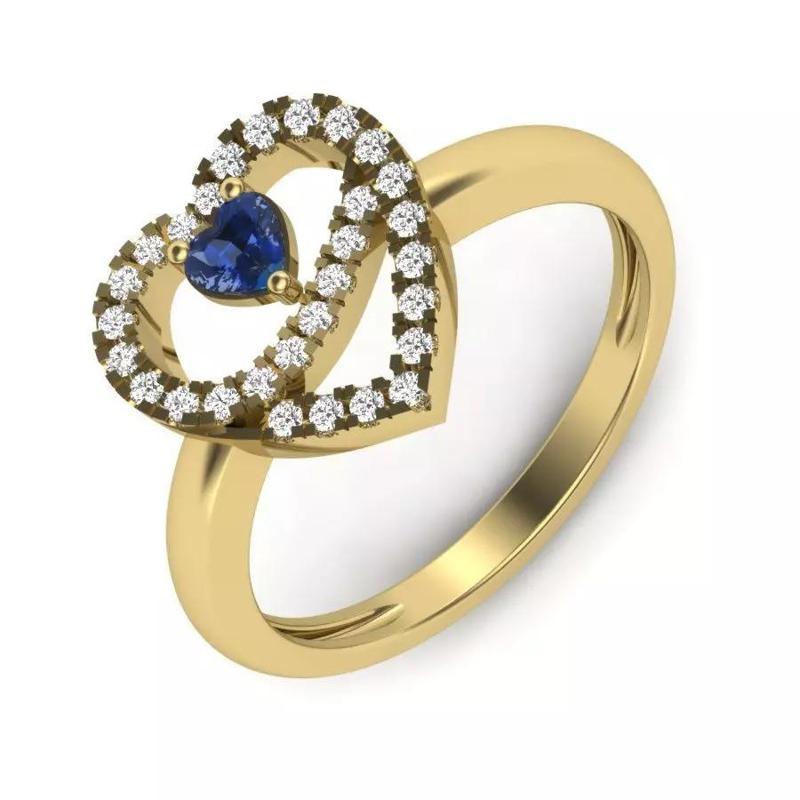 unique fancy heart shape women valentine ring 3dm render detail