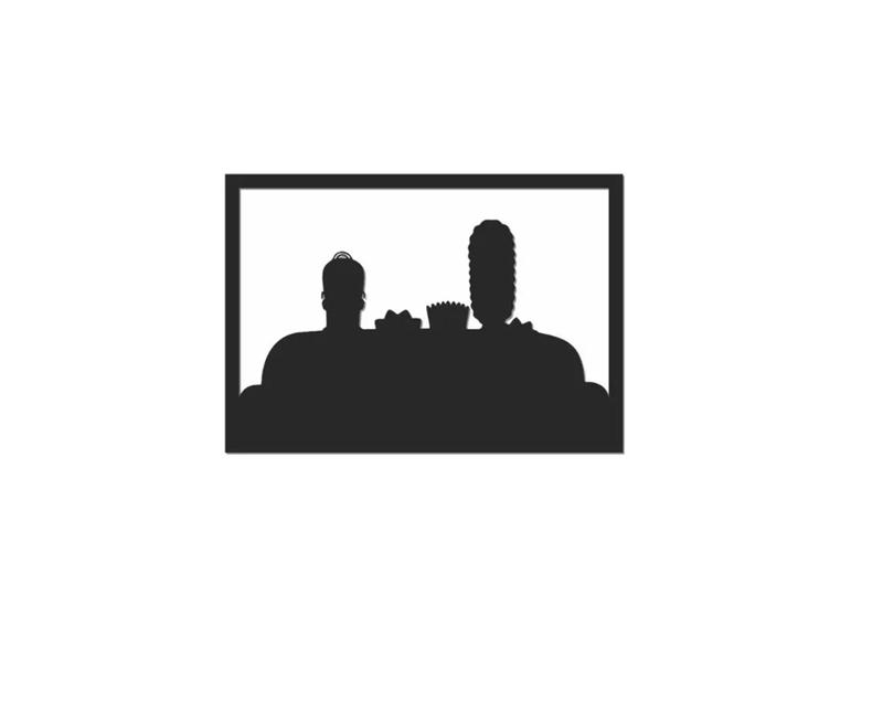 Minimalist Geometric Simpsons Family Picture