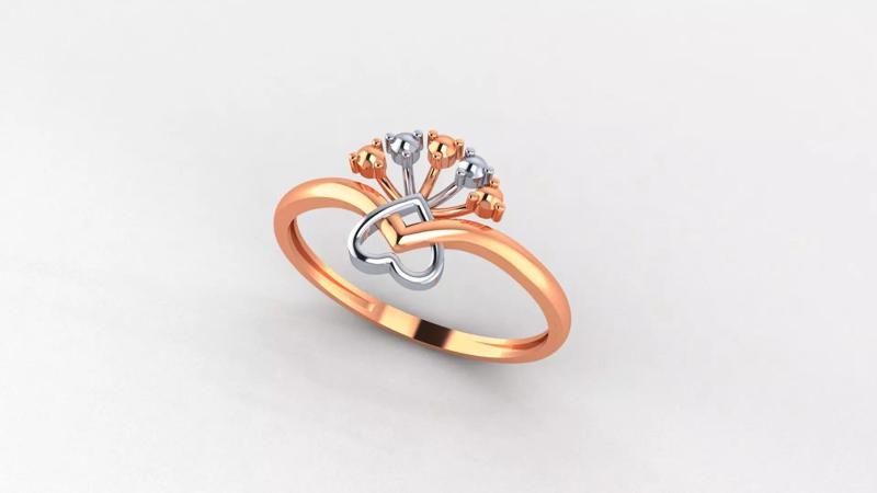 Heart Ultra light wt minimalist Plain Gold Ring 3dm stl renders