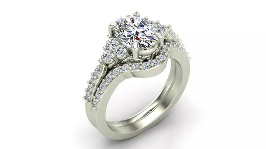 Engagement Ring with Guard Ring
