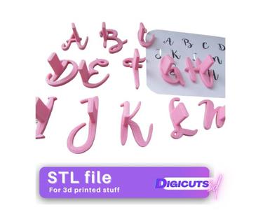 Alphabet STAMP Upper and Lower case Cake size STL files