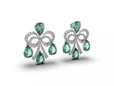 Earring Bows and Drops - Jewelry 3D - BR-521
