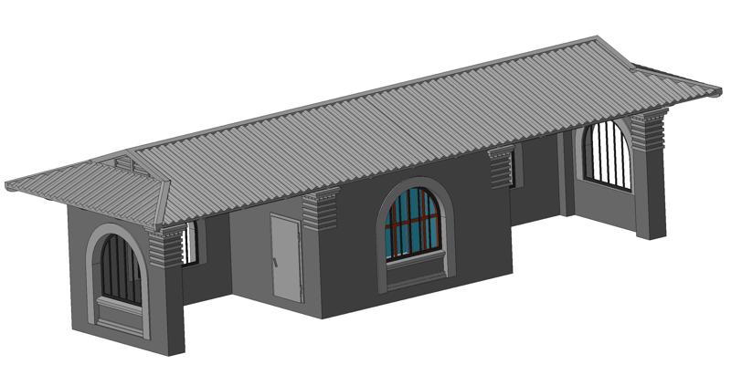 TYPICAL WAITING PAVILION OF SUBURBAN PLATFORM MLD0.0001