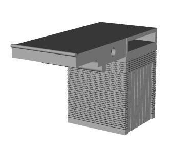 Art Deco Station Platform lift building with door right end 1/148 scale