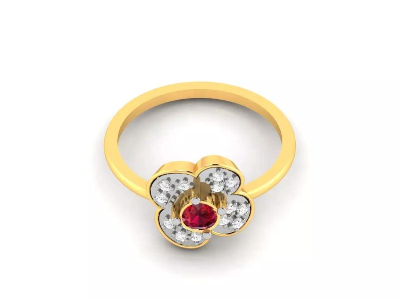 Solitaire Women Ring 3dm STL OBJ FBX Render Details