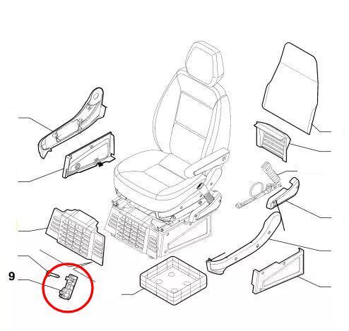 Hook support door under front seats FIAT Ducato 250, Citroen Jumper, Peugeot Boxer, Dodge Promaster