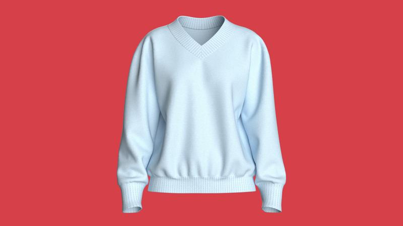 Girls Sweater-Blue   | Marvelous / Clo3d / obj / fbx