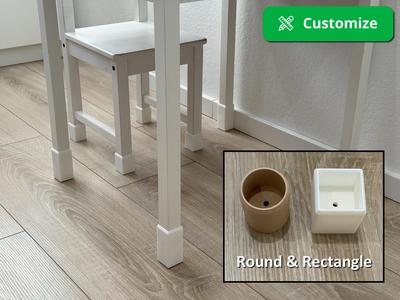 Customizable table/chair leg extender 