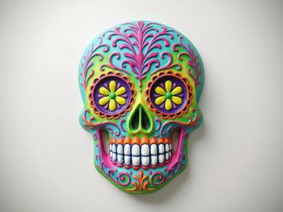 Decorative Sugar Skull Wall Plaque