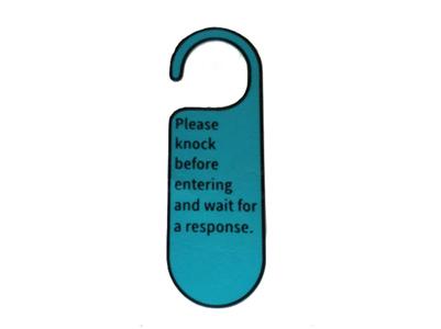 door handle sign