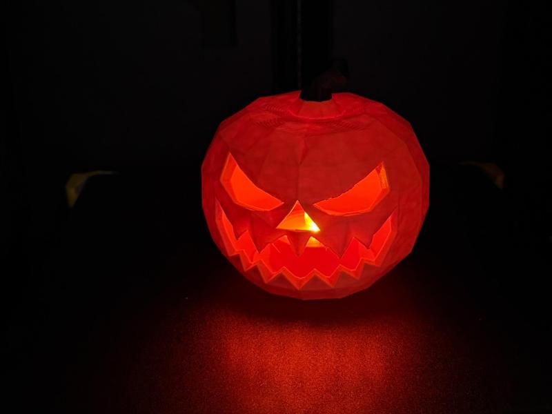 Low-Poly Pumpkin Lantern for Tea Light