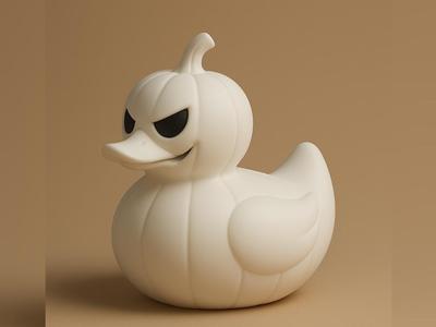 Cheeky Grinning Pumpkin Duck