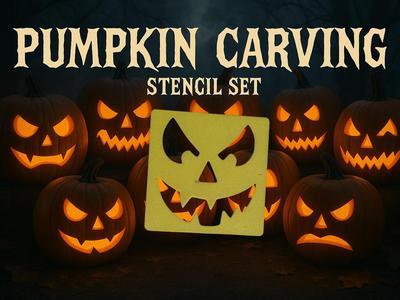 Pumpkin Carving Stencil Set