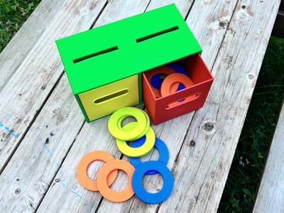 Double coin drop box for toddlers