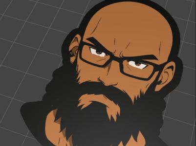 bearded men keycchain